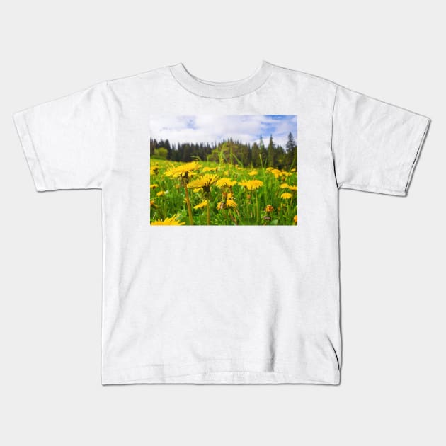 dandelion meadow Kids T-Shirt by psychoshadow